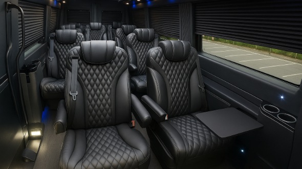 Interior of Michigan Party Bus Company's 18 Passenger Minibus in Michigan