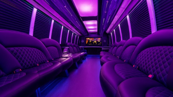Interior of Battle Creek Party Bus Company's 20 Passenger Party Bus in Battle Creek