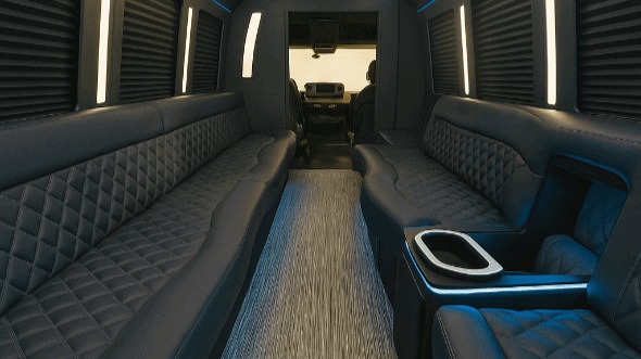 Interior of Bloomfield Party Bus Company's 20 Passenger Party Bus in Bloomfield