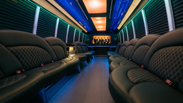 Interior of Dearborn Party Bus Company's 25 Passenger Party Bus in Dearborn