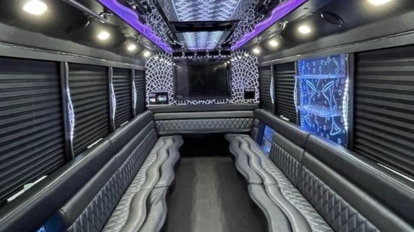 Interior of Ypsilanti Party Bus Company's 25 Passenger Party Bus in Ypsilanti