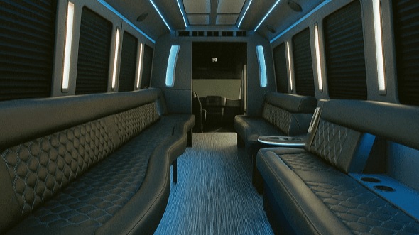 Interior of Warren Party Bus Company's 28 Passenger Party Bus in Warren
