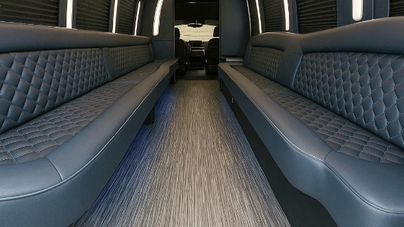 Interior of Commerce Party Bus Company's 30 Passenger Party Bus in Commerce