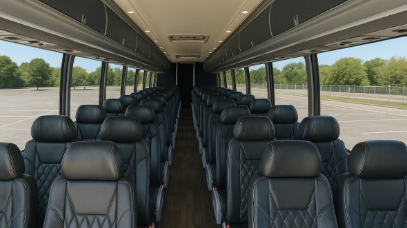 Interior of Michigan Party Bus Company's 40 Passenger Charter Bus in Michigan