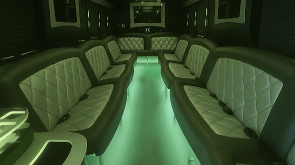 Interior of Clinton Party Bus Company's 40 Passenger Party Bus in Clinton