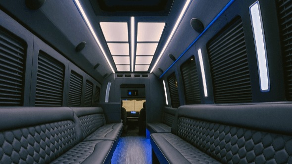 Interior of Grand Rapids Party Bus Company's 40 Passenger Party Bus in Grand Rapids