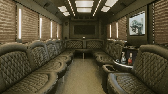 Interior of Kentwood Party Bus Company's 40 Passenger Party Bus in Kentwood