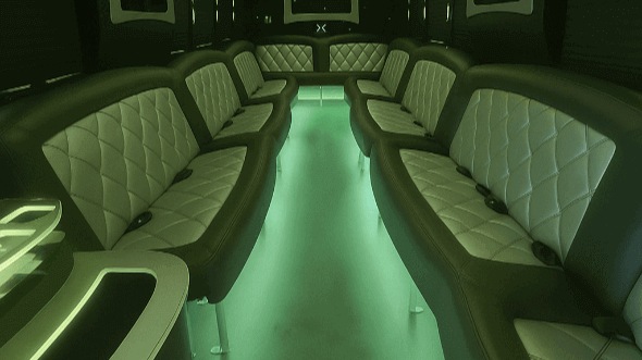 Interior of St. Clair Shores Party Bus Company's 40 Passenger Party Bus in St. Clair Shores