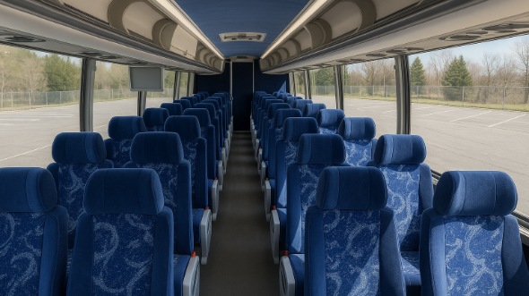 Interior of Michigan Party Bus Company's 47 Passenger Charter Bus in Michigan