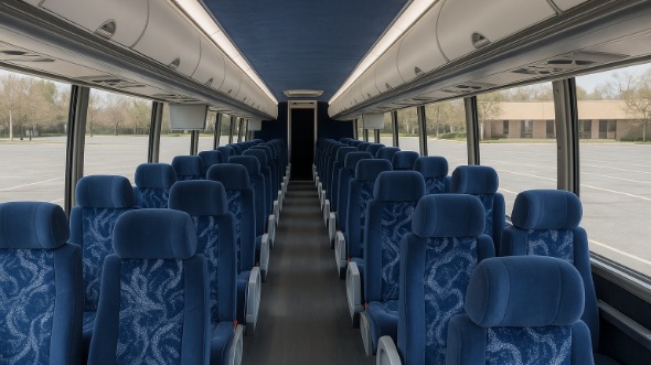 Interior of Michigan Party Bus Company's 48 Passenger Charter Bus in Michigan