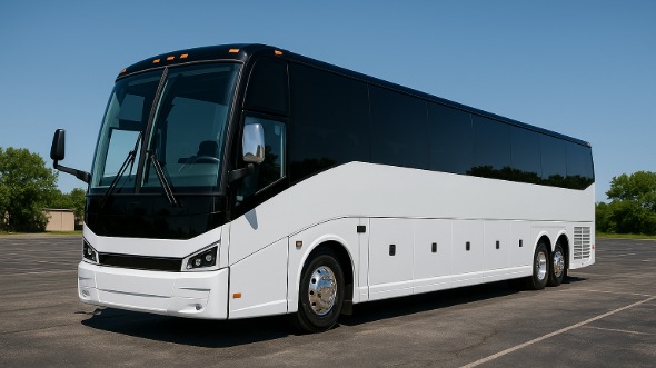 Exterior of Michigan Party Bus Company's 51 Passenger Charter Bus in Michigan