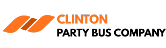 clinton party bus company logo